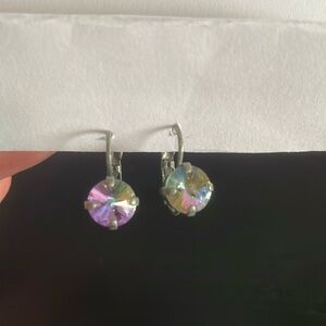 Sabika Fun Purple/Green Iridescent Drop Earrings